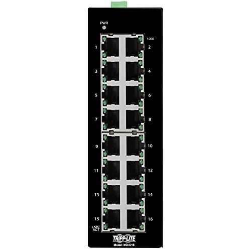 Tripp Lite Industrial 16 Port Ethernet Network Switch 10/100/1000 Mbps -40° To 167°F Unmanaged Taa Compliant Din Mount (Ngi-U16) #TOP2