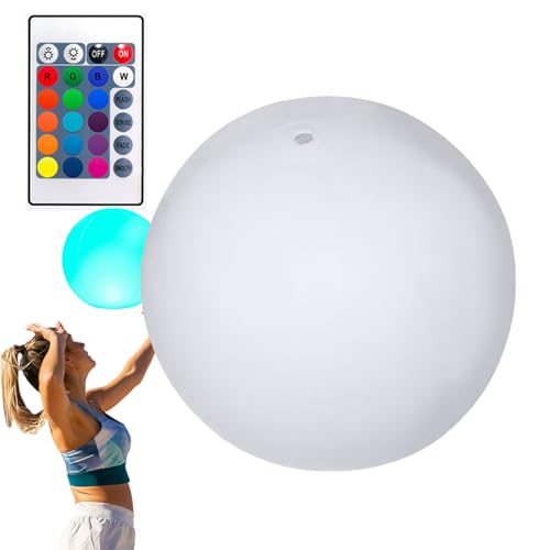 LED Beach Ball – Remote Glow Sphere, Inflatable Light Orb, Floating Pool Lamp | Multi-Color Mood Illumination Effect, Waterproof Battery-Powered Balloon Night Events, Festivals, Poolside Gather