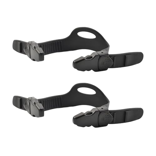 QCZOYP Black Rubber Fins Strap: Adjustable Fin Strap with Quick Release Buckles, Durable Replacement Strap, Assembly for Diving, Snorkeling, Swimming, Pack of 2 Straps (Small)