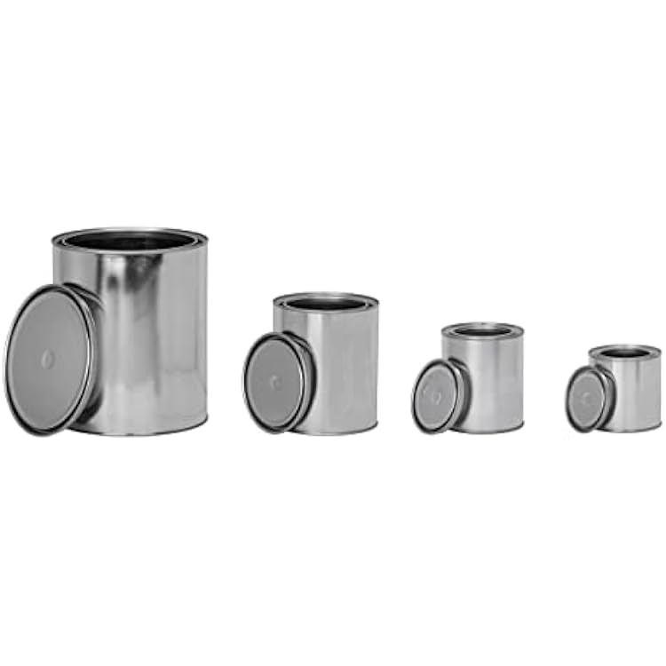 Metal Quart Size Paint Can, Empty Quality Tinplate Unlined Cans w/Lids for DIY and Professional Projects, Silver Color and%100 Recyclable (56)