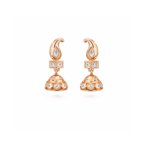 Image of Nilu's Collection Rose Gold Plated AD Stone Jewellery Set for Women, Girls | Special Ocassion, Wedding, Engagement, Dating | Anti Tarnish | Anti Allergy | Necklace and Earring Set | Gift for Her