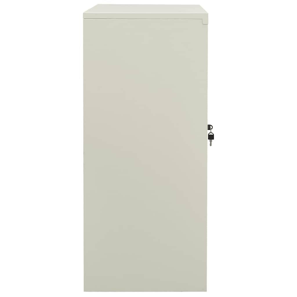 Aktenschrank Metall mit Glastüren 90x40x90 cm Hellgrau, Büroschrank abschließbar mit Schloss und 2 verstellbaren Einlegeböden, Stahlschrank für Dokumente und Ordner
