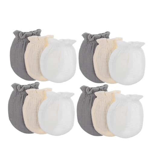 Milisten 6 Pares Manoplas Niña Recién Nacido Antirascado Suaves y Transpirables con Muñeca Elástica para Meses Unisex Verano Otoño
