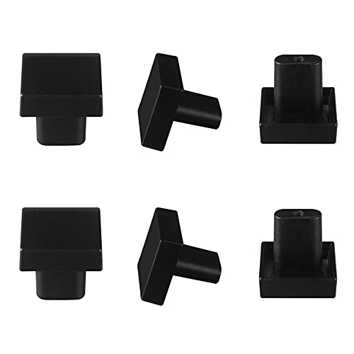 Niaciswe Schublade Knöpfe Möbelgriffe Quadratische 6 Stück Möbelknöpfe Schrankknöpfe Einlochiger Kleiner Griff Modern Küchenschrank Griff Schubladenknöpfe Schwarz mit Passenden Schrauben