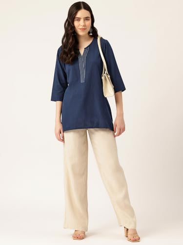 Image of Elegant Short Kurti for Women - 3 /4 Sleeves | Round Neck | (S to XXL)
