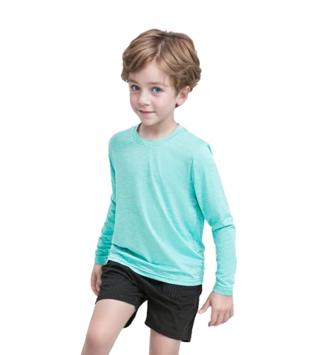 4 Pack Boys&Girls Athletic Quick Dry Long Sleeve Kids Performance Activewear T-Shirt for Youth3