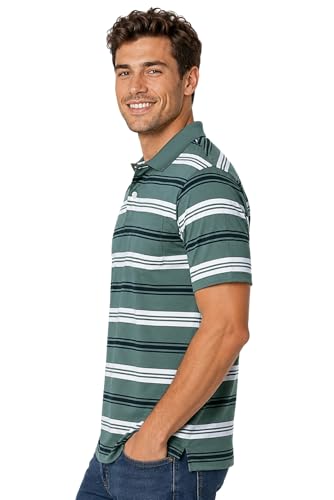 Image of SANE ORIGINALS Half Sleeve Polo T-Shirt for Men with Pocket || Stripe Collar and Pocket T-Shirt for Men Half Sleeves
