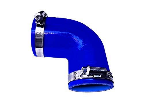 内径Φ38mm バンド付き 耐熱 シリコンホース エルボ90度 同径 片足長さ約90mm 青色 ロゴマーク無し ドイツ NORMA ホースバンド 自動車工業 二輪バイク 重機 建設機械 各種機械 港湾産業 航空機 船舶 農業 化学工業 各種工業 汎用品