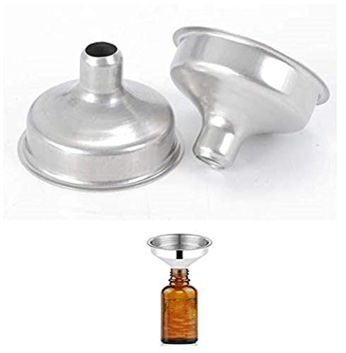 HLLMX 4 PCS Stainless Steel Mini Funnel For Essential Oil Homemade Cosmetics Essential Oils, DIY Lipbalms, Cooking Spices Liquids And Flask Funnel, Silver