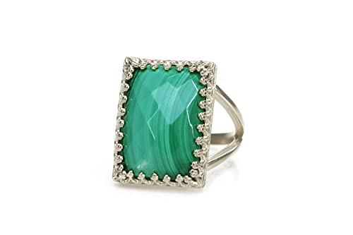 Bague malachite verte Anemone Bijoux pour sublimer vos tenues