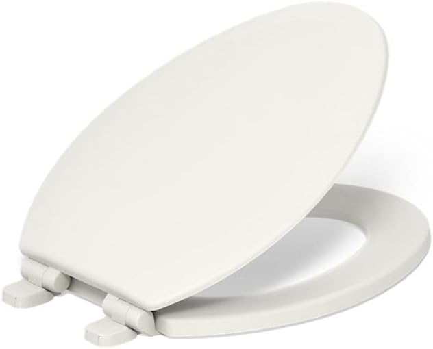 K-25883-96 Triko Elongated Closed-Front Toilet Seat and Lid with Quiet-Close Technology, Biscuit