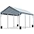 ADVANCE OUTDOOR 12x20 ft Canopy Garage Heavy Duty Carport Car Boat Shelter Party Tent, Adjustable Peak Height from 9.5ft to 11ft, Grey
