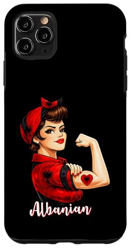Proud Strong Albanian Girl Woman Girlfriend Albania Flag �X�}�z�P�[�X iPhone 11 Pro Max �p