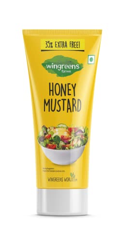 Wingreens Farms Honey Mustard Condiment - 180g Jar, Plant-based, Honey Mustard Flavor