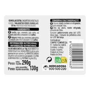 Guindillas picantes Hacendado Tarro 290 g (130 g escurrido) Pack 2
