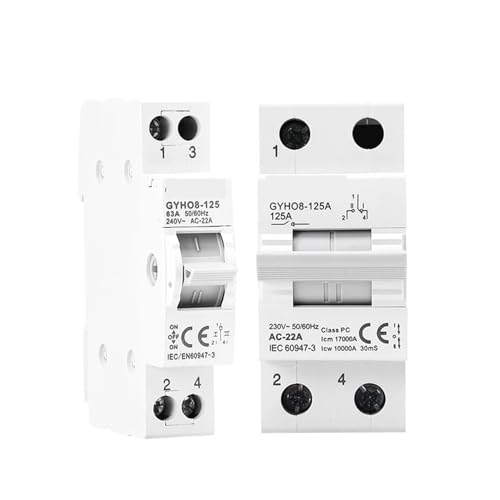 Interruptor de transferencia de energía GYHO8 con disyuntor de riel DIN 2P 63A 1