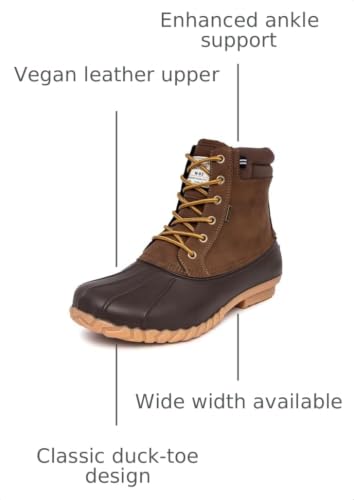 Image of Nautica Men's Duck Boots Waterproof Shell Insulated Snow and Rain Boot Lace-Up Winter Shoe Channing, Extended Sizes 7-16
