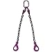 US Cargo Control - 1/2 Inch x 5 Foot Adjustable 2-Leg Chain Sling with Self-Locking Hook - Grade 100 Alloy Steel - Overhead Lifting Sling for Large and Heavy Cargo