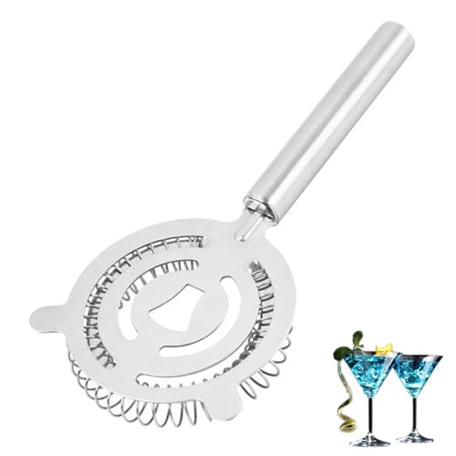BGENHPON Cocktail Strainer - Bar Tools Stainless Steel Ice Strainer Spiral Spring Mesh Filter Ice Separator Silver Cocktail Shaker