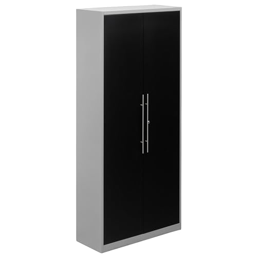 METALLMOBELL   Armario Metalico, 90x38x200cm, con Estanterías y Cerradura, Multiusos | Armario Almacenaje, Mueble Almacenaje, Armario Oficina, Armario Herramientas MB013G