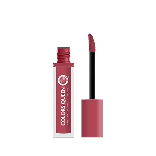Image of Colors Queen Sensational Liquid Matte Lipstick - 7g | Long Lasting, Fade & Transfer Proof Lipstick | Highly Pigmented, Water & Smudge Proof Liquid Lipstick for Women (18 - Honey Rose)