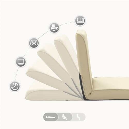 Repose-pieds pliable ergonomique dossier réglable crème - 7