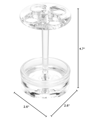 iDesign Eva Plastic Toothbrush Holder Stand for Bathroom, Vanity Countertops in Master, Guest, and Kids' Bathrooms, 2.6" x 2.6" x 4.7", Clear