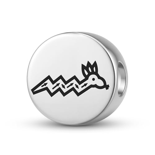 925 Sterling Silver Hopi Palulukang Charm Bead DIY Totem Symbol Pendant Charm Emblem Spiritual Sigil Jewelry necklace Fits Original Bracelet Jewelry