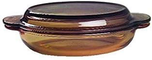 Corning Vision Amber 14 Oz Cacerette Oval V-14-B con tapa