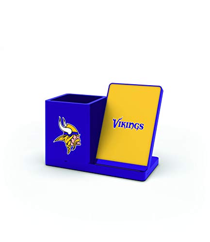 SOAR NFL Wireless Charger and Desktop Organizer, Minnesota Vikings