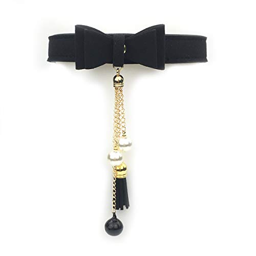 Bell Choker Collar Necklace Lolita Bow Collar Cat Kitty Velvet Necklace (T) #TOP2