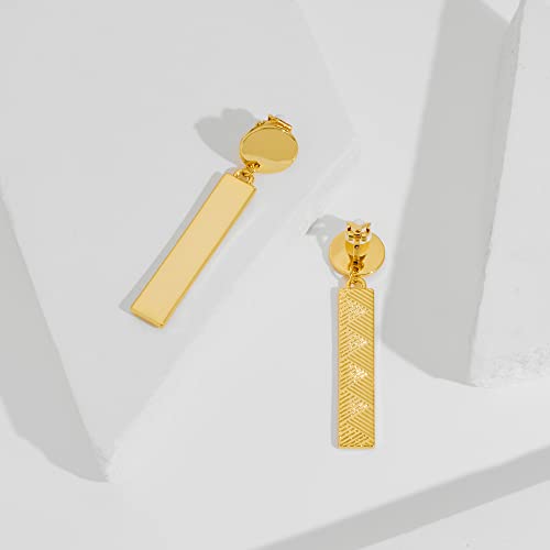 Gold Bar Drop Clip On Earrings Geometry Clip Earrings For Women Statement Earrings #TOP4