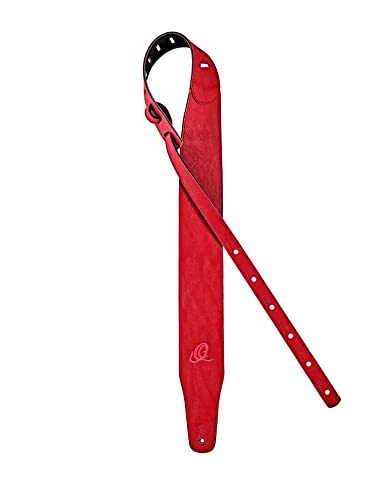 Ortega Guitars Vegan Guitar Strap - Adjustable - Acoustic Guitar / Bass, Electric Guitar / Bass - Vegan Series - Red (OSVG-75RD)