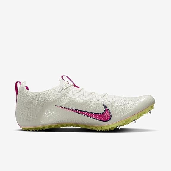 Nike Zoom Superfly Elite 2 CD4382-101 Sail/Light Lemon Twist/Black/Fierce Pink Men's Track & Field Sprinting Spikes 12.5 US