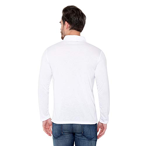 Image of Men's Cotton Blend Full Sleeve Zip Neck Polo T-Shirt (Pack of 1)