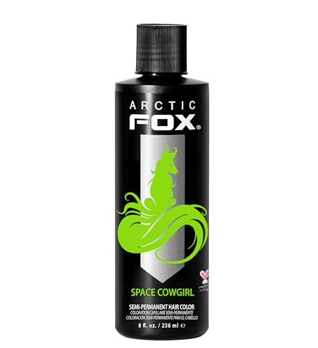Arctic Fox Semi-Permanent Hair Dye, Vegan & Cruelty-Free, Ammonia-Free, Conditioning, Vibrant Green Hair Color, Space Cowgirl, For Pre-Lightened Hair, 8 Fl Oz