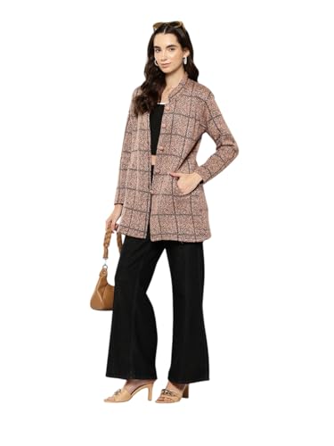 Image of Aarika Womens Winter Wear Lemon Colour Abstract Woolen Cardigan