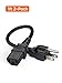 CableCreation [2-Pack] 1 Feet 18 AWG Universal Power Cord for NEMA 5-15P to IEC320C13 Cable, 0.3M / Black