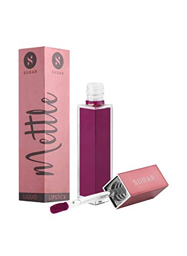 Image of SUGAR Cosmetics Mettle Matte Liquid Lipstick For Women|Highly Pigmented|Transferproof & Long Lasting|7Ml For Women|Highly Pigmented|Transferproof & Long Lasting|7Ml - 02 Vega (Deep Fuchsia)