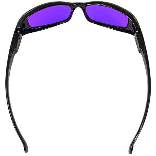 Global Vision New Attitudes - Stylish Sunglasses - Purple Lenses, Gloss Black Frame #TOP3