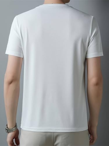 Image of TAGDO Men's Solid Color V-Neck Short Sleeve T-Shirt (2033)