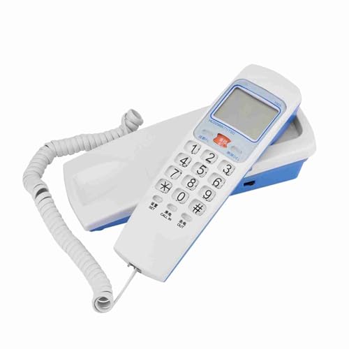 Aumotop Schnurgebundenes Wandtelefon mit -/Anti-Jamming-Funktion und Integriertem Anrufer-ID-Speicher für den Schnellen Informationsabruf (Weiß)