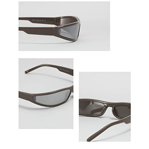 Small Square Sunglasses for Women - Cute Fashion Wrap Around, Trendy Y2k Vintage Narrow Shades4