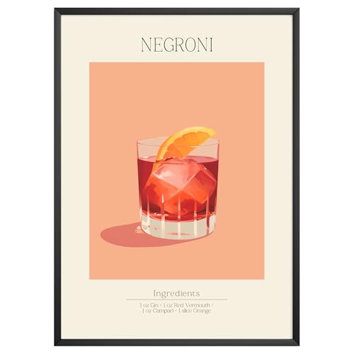 MJ-GRAPHICS - Poster Negori - Bild mit Cocktail Rezept - Wandbild Din A4 in Galerie Qualität mit extra dickem 300g Posterpapier - Retro Poster Cocktail - FineArt Kunstdruck ohne Bilderrahmen MJ-GRAPHICS - Poster Negori - Bild mit Cocktail Rezept - Wandbild Din A4 in Galerie Qualität mit extra dickem 300g Posterpapier - Retro Poster Cocktail - FineArt Kunstdruck ohne Bilderrahmen