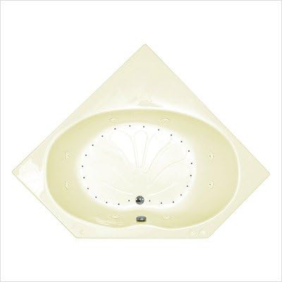 Tortola 60 x 60 x 23" Corner Air and Whirlpool Jetted Bathtub Color/Trim / Tile Flange / Pump: Biscuit / Pol. Chrome / Yes / No / Right / Left