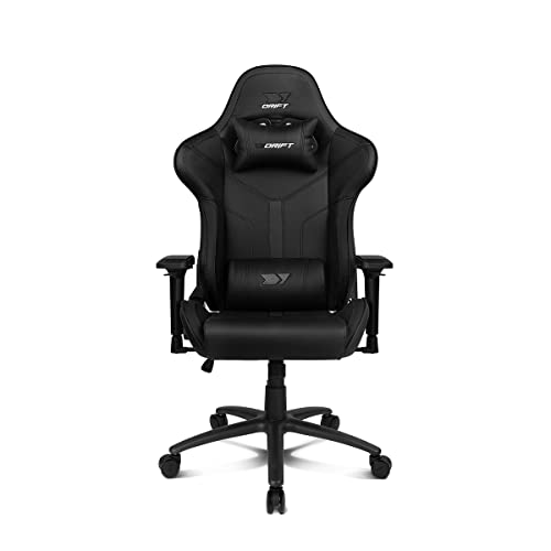 DRIFT GAMING Silla DR350 -DR350BK - Silla Profesional, Polipiel, reposabrazos 4D, Ruedas silenciosas, pistón Clase 4,...