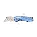 Amazon Basics Folding Utility Knife, Lightweight Aluminum Body with Holster, Light Blue