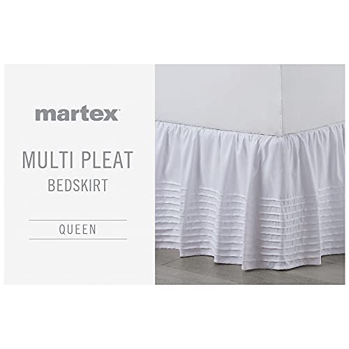 Martex Multi-Pleated Platform Bed Skirt (Colors Vary), Queen, White #TOP2