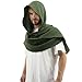 Women Men Fashion Shawl Scarf Cape | Multifunctional Hooded Cowl | Medieval Linen Cotton Cowl Hood |Vintage Goth Costume Accessory (Army Green)