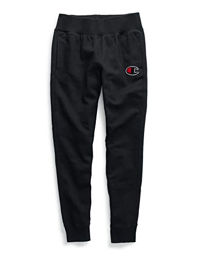 Champion LIFE Women's Reverse Weave Jogger, Black/Chenille Script, X-Small